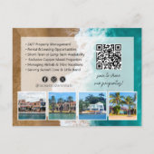 Beach House Rental Property Manager QR Code Foto Briefkaart (Achterkant)