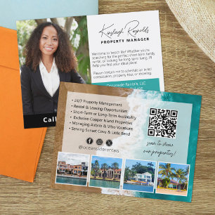 Beach House Rental Property Manager QR Code Foto Briefkaart