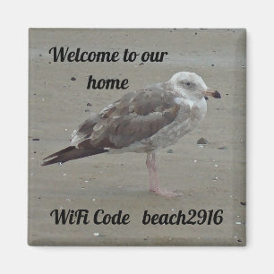Beach House Rental Seagull Welcome Wifi Code Magneet