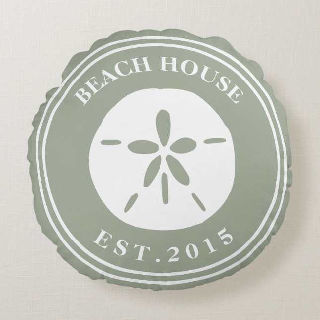 Beach House Rond Kussen (Voorkant)
