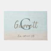 Beach House Sand Pastel  Blauw Deurmat (Voorkant)