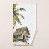 Beach House Scène Waterverf Ontwerp Bad Handdoek (Handdoek)