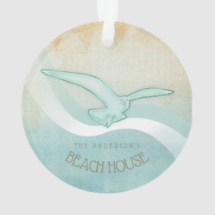 Beach House Seagull Aqua Blue ID623