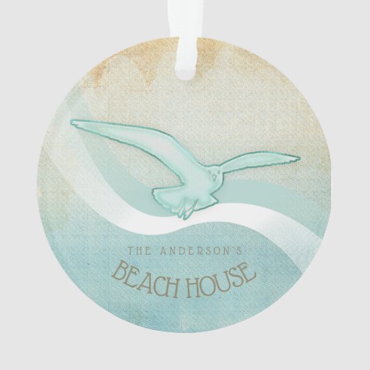 Beach House Seagull Aqua Blue ID623 (dos)