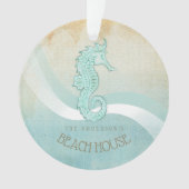 Beach House Seahorse Aqua Blue ID623 (devant)