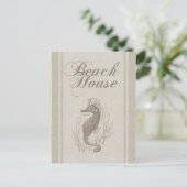 Beach House Seahorse Seashore Briefkaart (Staand voorkant)