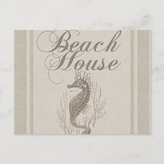 Beach House Seahorse Seashore Briefkaart (Voorkant)