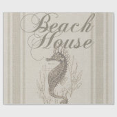 Beach House Seahorse Seashore Cadeaupapier (Vlak)