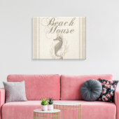 Beach House Seahorse Seashore Canvas Afdruk (Insitu (Woonkamer))