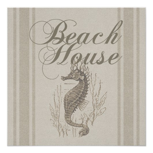 Beach House Seahorse Seashore Perfect Poster (Voorkant)