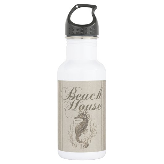 Beach House Seahorse Seashore Waterfles (Voorkant)