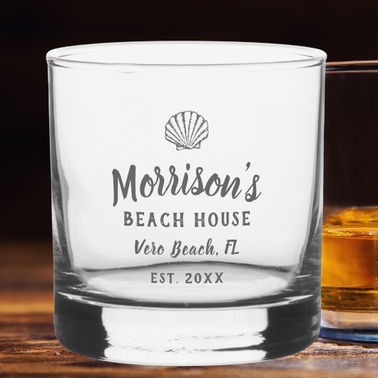Beach House Seashell Clam Shell Gepersonaliseerde  Whisky Glas
