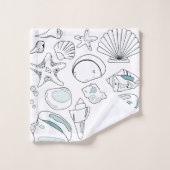 Beach House Shells Ensemble de serviettes de bain  (Gant de toilette)