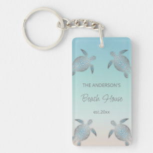 Beach House Silver Turtles Sleutelhanger