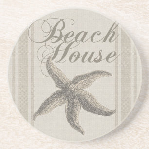 Beach House Starfish Seashore Zandsteen Onderzetter