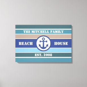 Beach House Toile personnalisée nautique