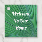 Beach House Tropical Palm Welkom onze gast thuis Bedankjes Labels (Voorkant)