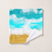 Beach House Turquoise Ocean Waves (Gant de toilette)