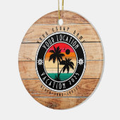 Beach house Vacation Custom Group Name Summer Keramisch Ornament (Links)