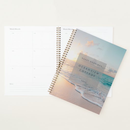 Beach House Vacation Photo Guest Bookings Planner (Display)