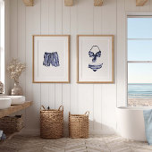Beach House Wall Art,  gestreept badpak set