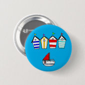Beach House & zee Boat Ronde Button 5,7 Cm (Voorkant /achterkant)
