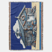 Beach Hut KNIT AFBEELDING Deken (Voorkant Verticaal)