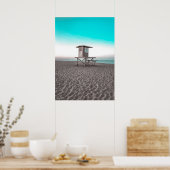 Beach Hut Ocean Beach Palm Photography Poster (Keuken)