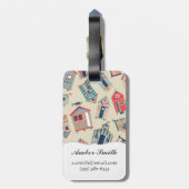 Beach Hut Pattern Bagagelabel (Achterkant verticaal)