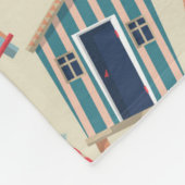 Beach Hut Pattern Fleece Deken (Hoek)