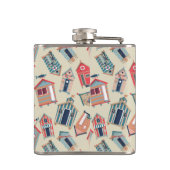 Beach Hut Pattern Heupfles (Achterkant)