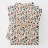 Beach Hut Pattern Inpakpapier Vel (In situ)
