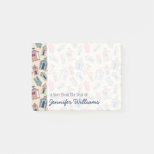Beach Hut Pattern | Jouw namen toevoegen Post-it® Notes (Voorkant)