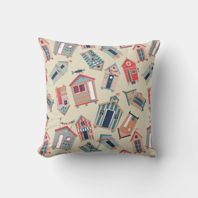 Beach Hut Pattern Kussen (Voorkant)
