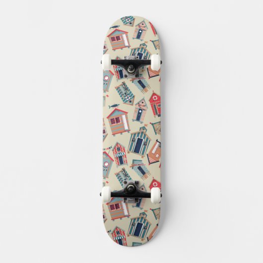 Beach Hut Pattern Skateboard (Voorkant)