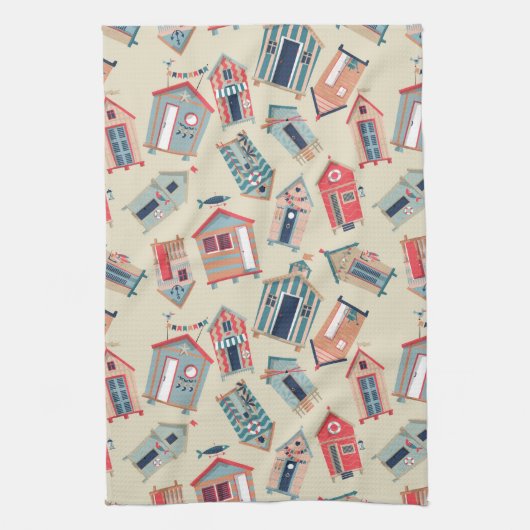 Beach Hut Pattern Theedoek (Verticaal)
