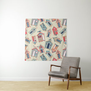Beach Hut Pattern Wandkleed