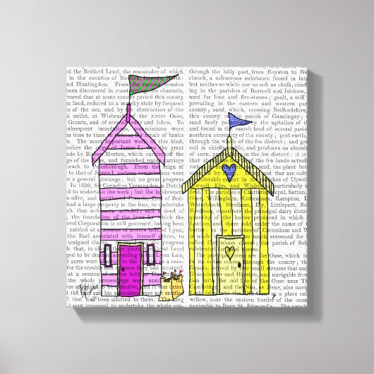 Beach Huts 3 Illustratie Canvas Afdruk (Voorkant)