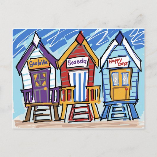 Beach Huts Briefkaart (Voorkant)
