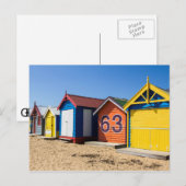 Beach Huts By The Sea Postcard Briefkaart (Voorkant / Achterkant)
