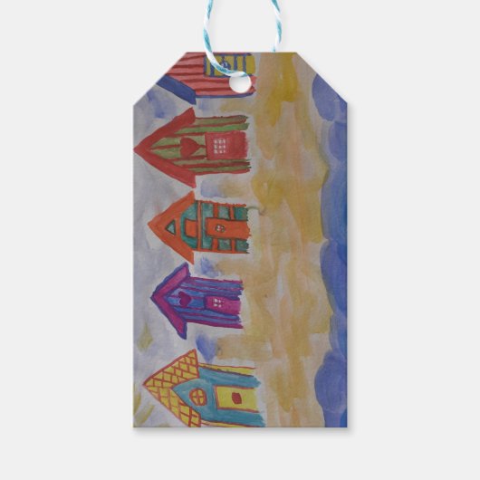 Beach Huts Cadeaulabel (Voorkant)