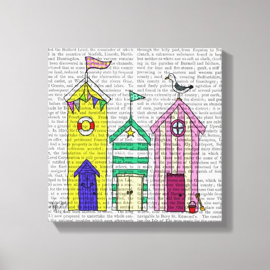 Beach Huts Canvas Afdruk (Voorkant)