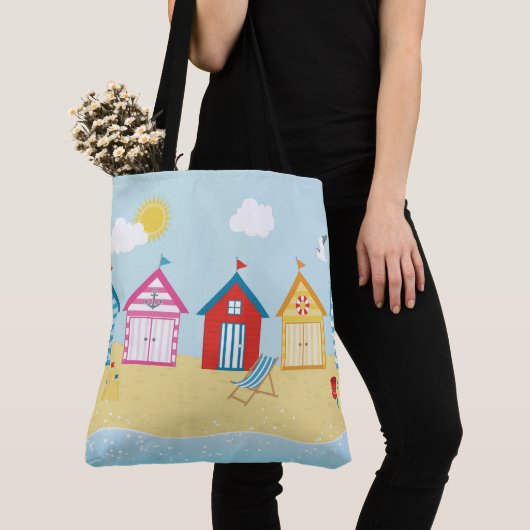 Beach Huts Canvas tas (Dichtbij)