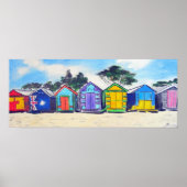 Beach Huts Colorful Poster (Voorkant)