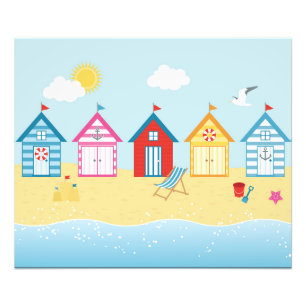 Beach Huts Foto Afdruk
