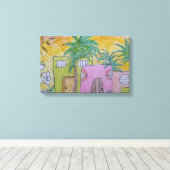 Beach Huts Golden Skies Canvas Afdruk (Insitu (Houten vloer))