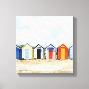 Beach Huts I Canvas Afdruk