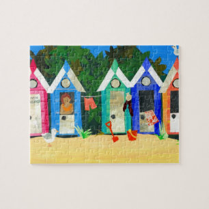 "Beach Huts" Jigzaag Puzzle Legpuzzel