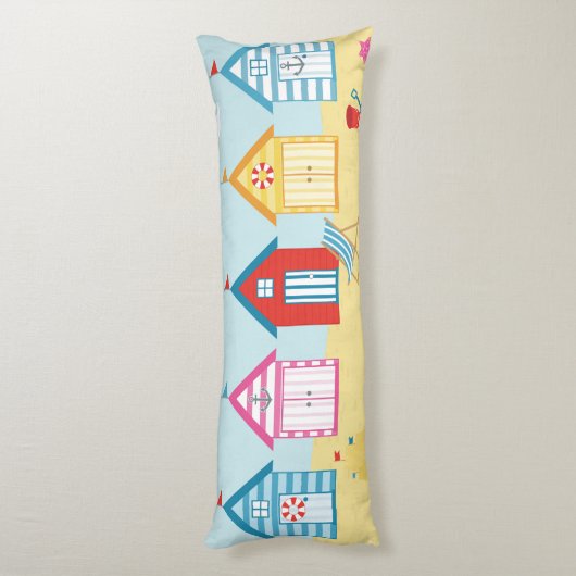 Beach Huts Lichaamskussen (Achterkant (Verticaal))