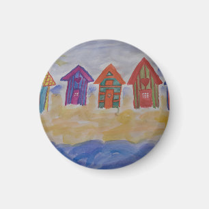 Beach Huts Magnet Magneet